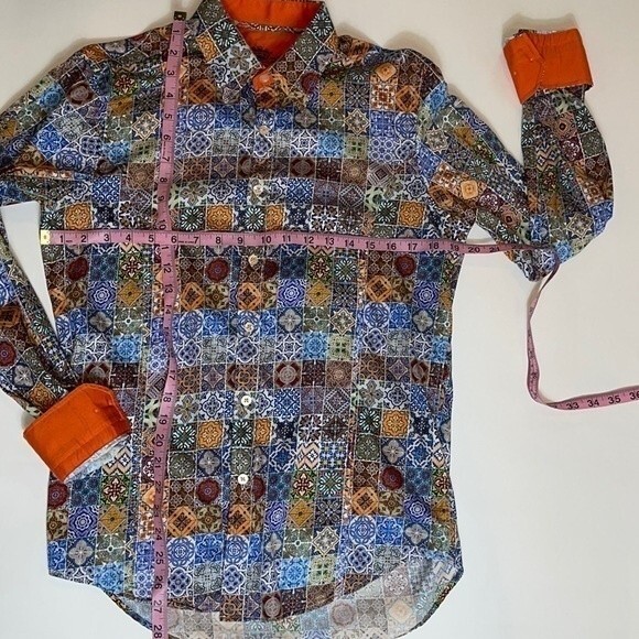 Eight X 8X LS Button Shirt Mens Medium Print - Picture 4 of 5